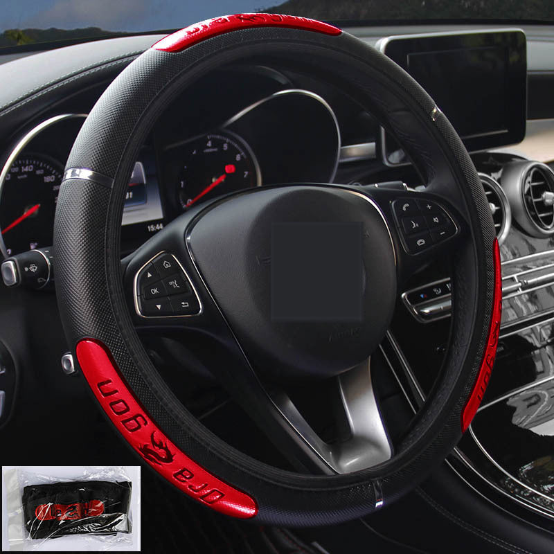 Reflective Longteng leather car steering wheel cover